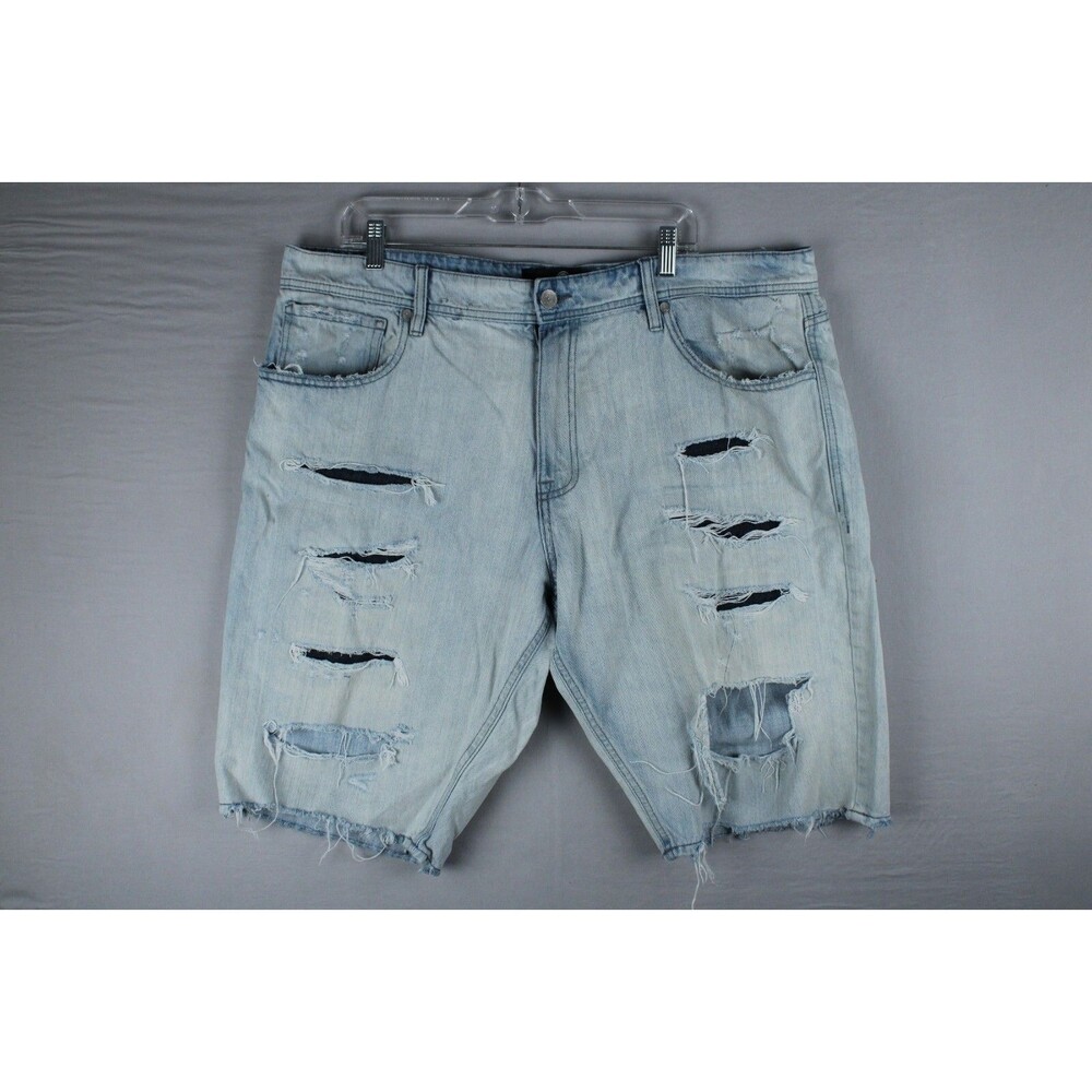 Jordan Craig Shorts Mens Size 40 Light Blue Distressed Denim Jeans Shorts